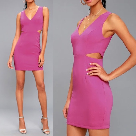 Lulus Dresses & Skirts - LULU’S Backstage Pass Magenta Cutout Dress NWT S